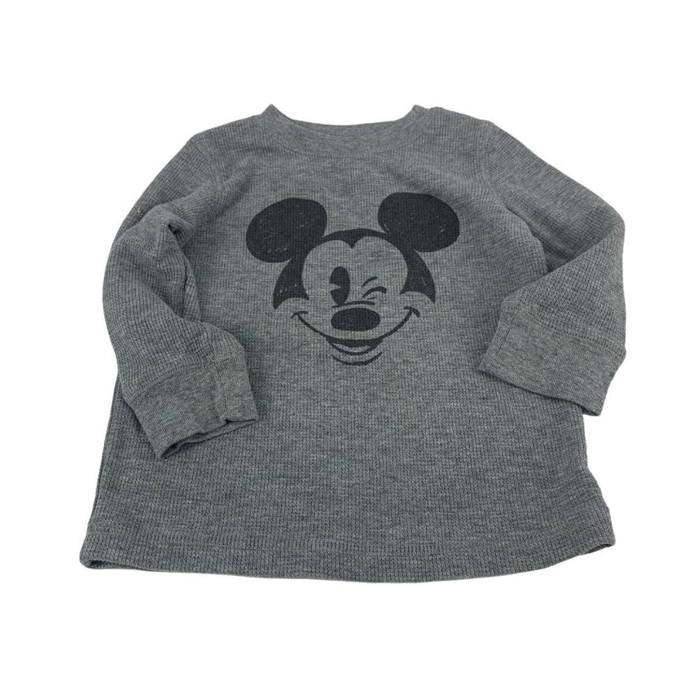 * Disney Jumping Beans Mickey Mouse Grey Waffle Top Size 18M